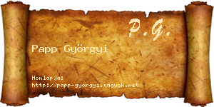 Papp Györgyi névjegykártya